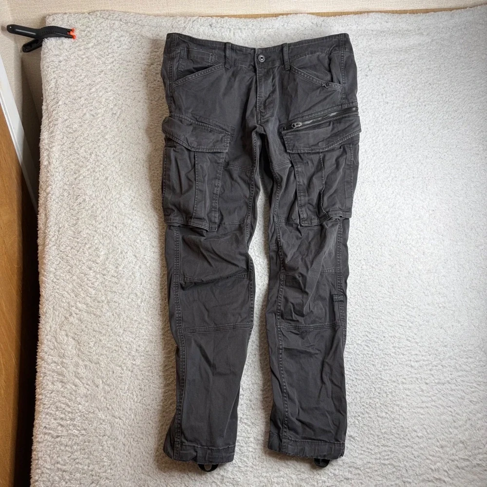 G-Star Raw Rovic 3D Tapered Cargo Pants Mens 36x38 Dark Grey Paratrooper Y2K